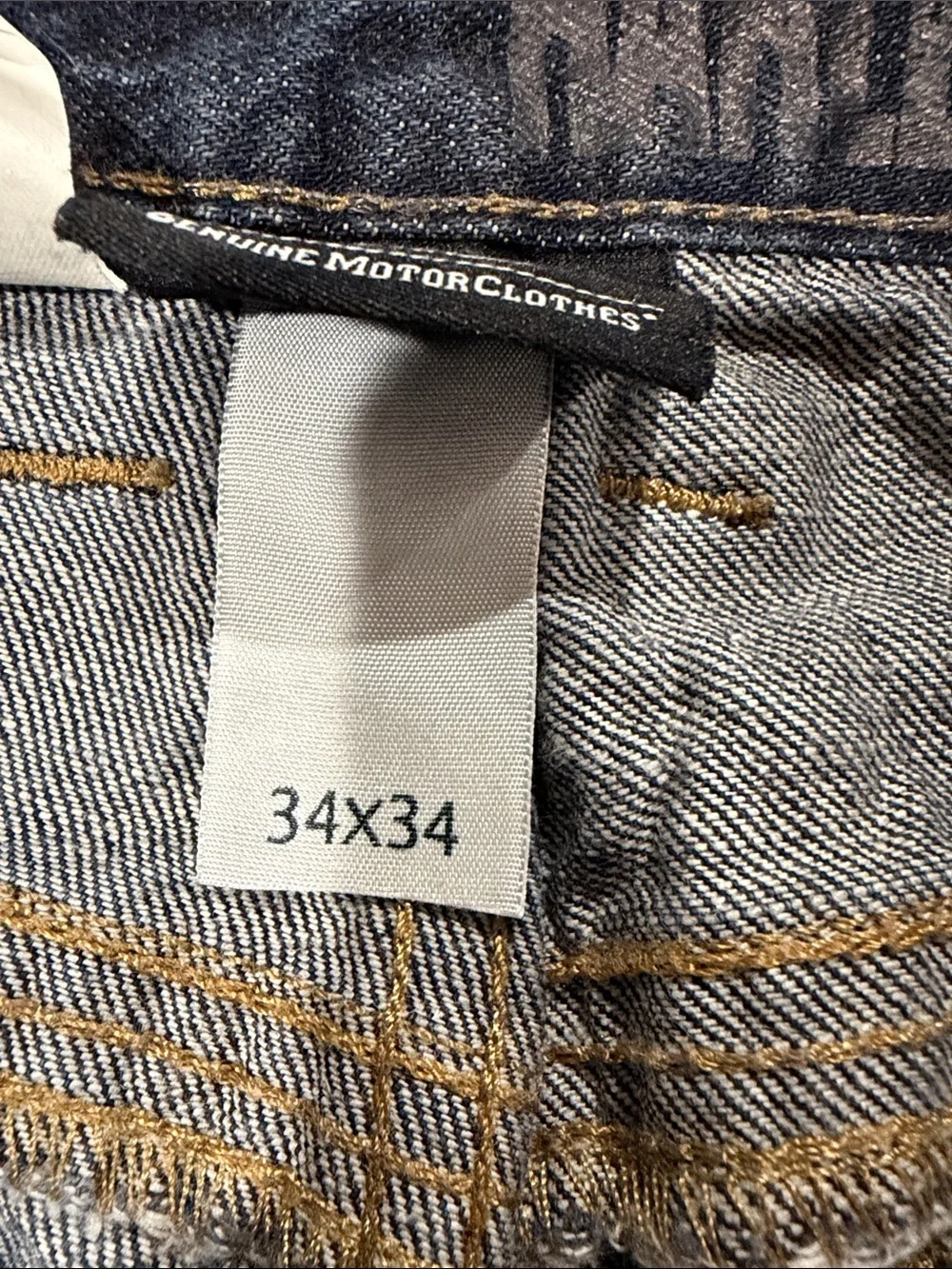 Harley Davidson Men's Dark Blue Denim Jeans - Classic Five-Pocket Style 34x34 - Picture 5 of 10